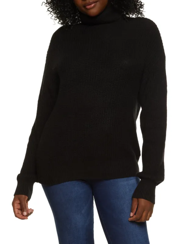 Turtleneck Balloon Sleeve Sweater sold by Rainbow