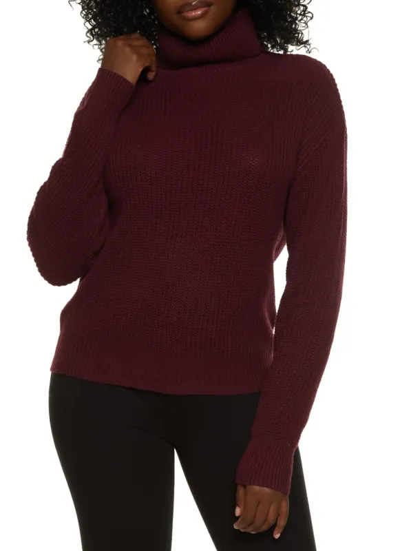 Turtleneck Balloon Sleeve Sweater sold by Rainbow
