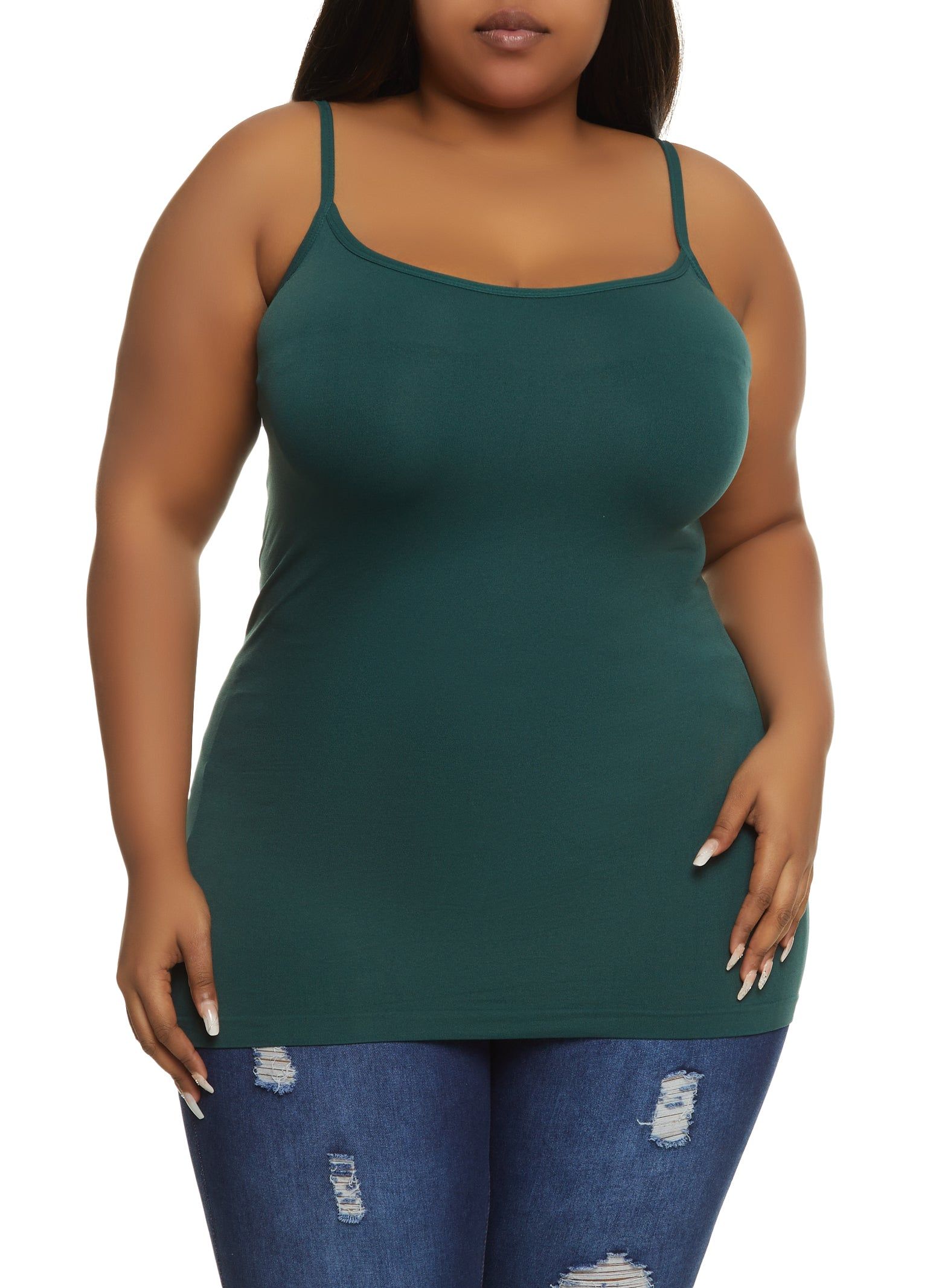 Plus Size Basic Seamless Scoop Neck Cami sold by Rainbow