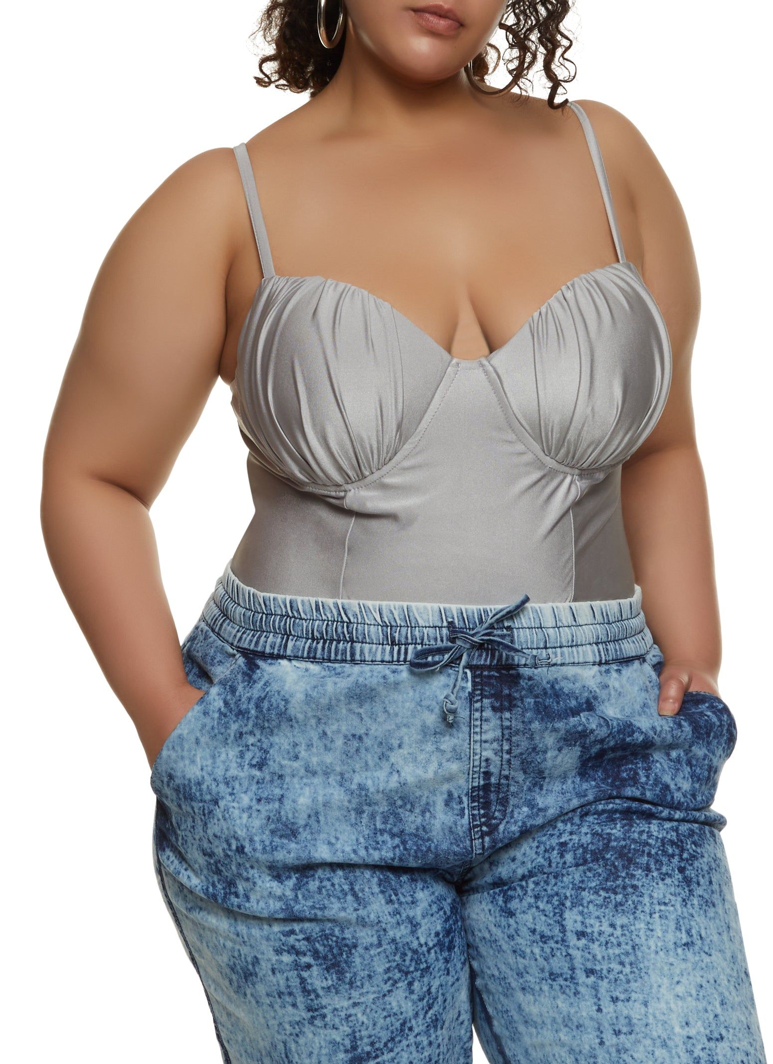 Plus Size Ruched Bustier Bodysuit sold by Rainbow product image thumbnail 2