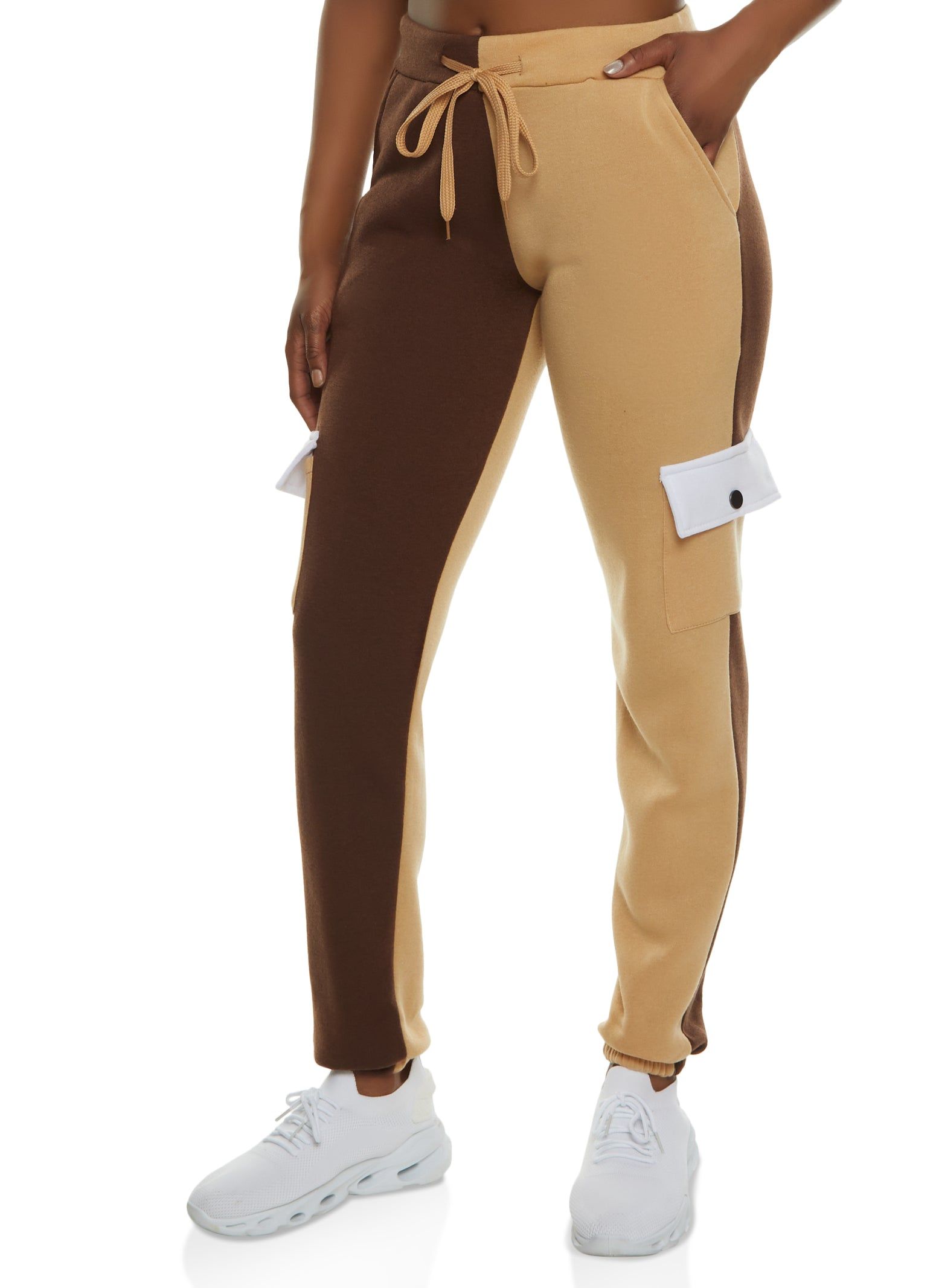 Color Block Cargo Pocket Joggers sold by Rainbow