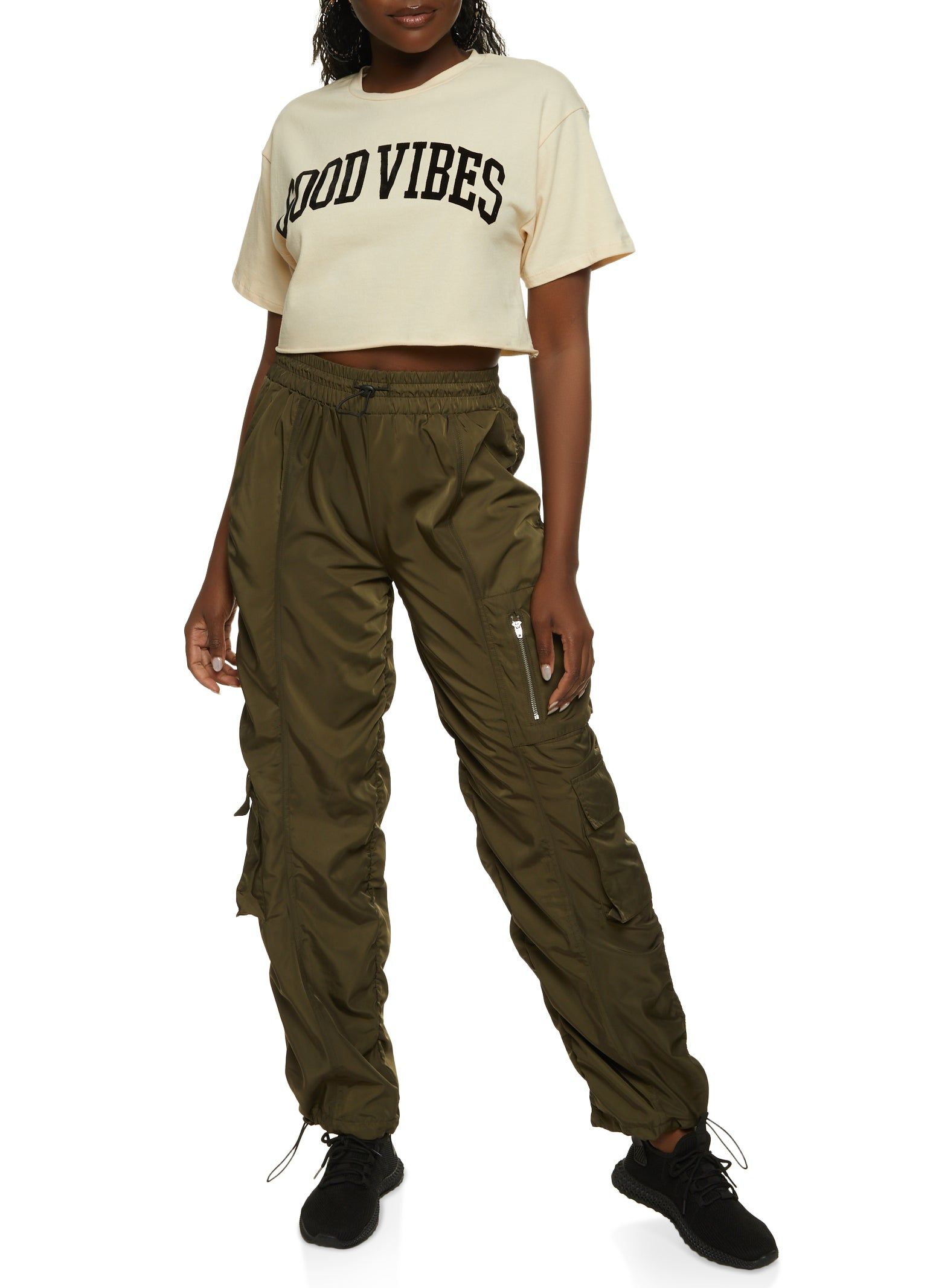 Velvet Burnout Good Vibes Graphic Crop Top sold by Rainbow product image thumbnail 2