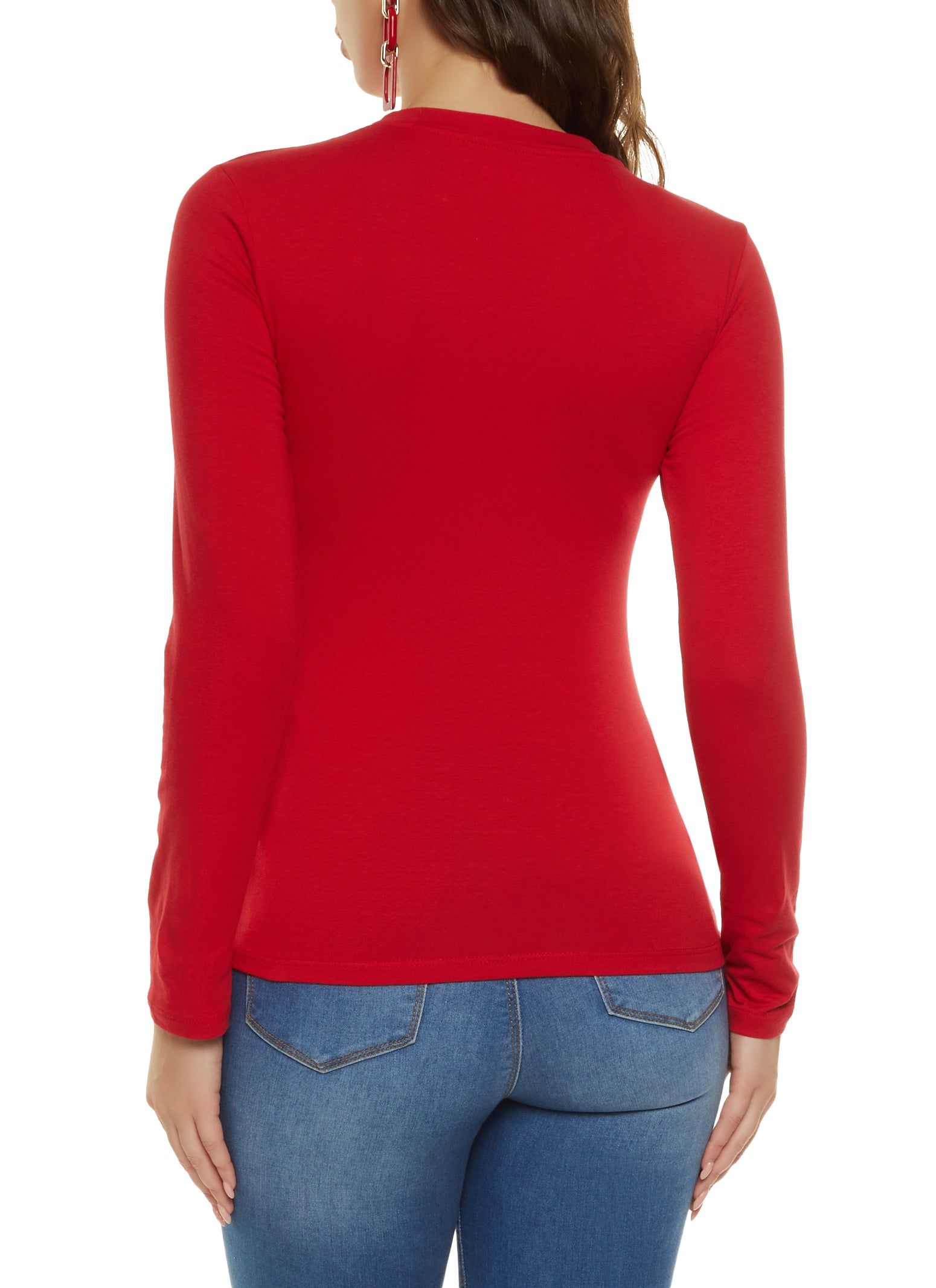 Basic Long Sleeve Crew Neck Tee sold by Rainbow product image thumbnail 2