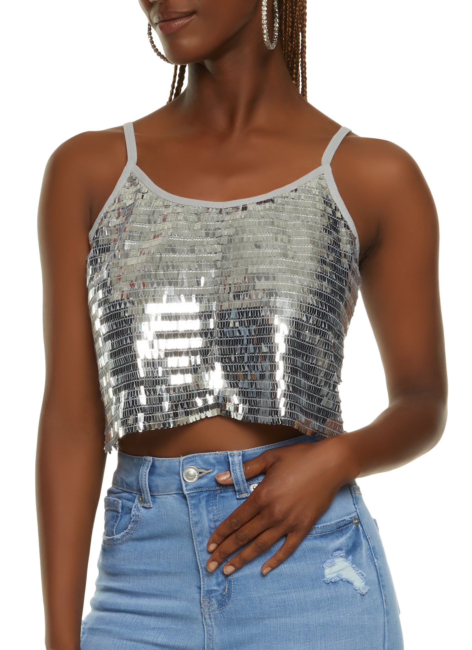 Sequin Cropped Cami sold by Rainbow