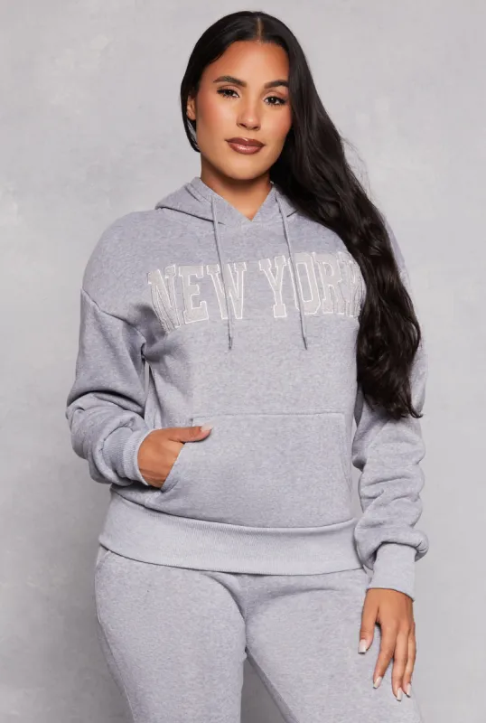 Fleece New York Pullover Hoodie sold by Rainbow