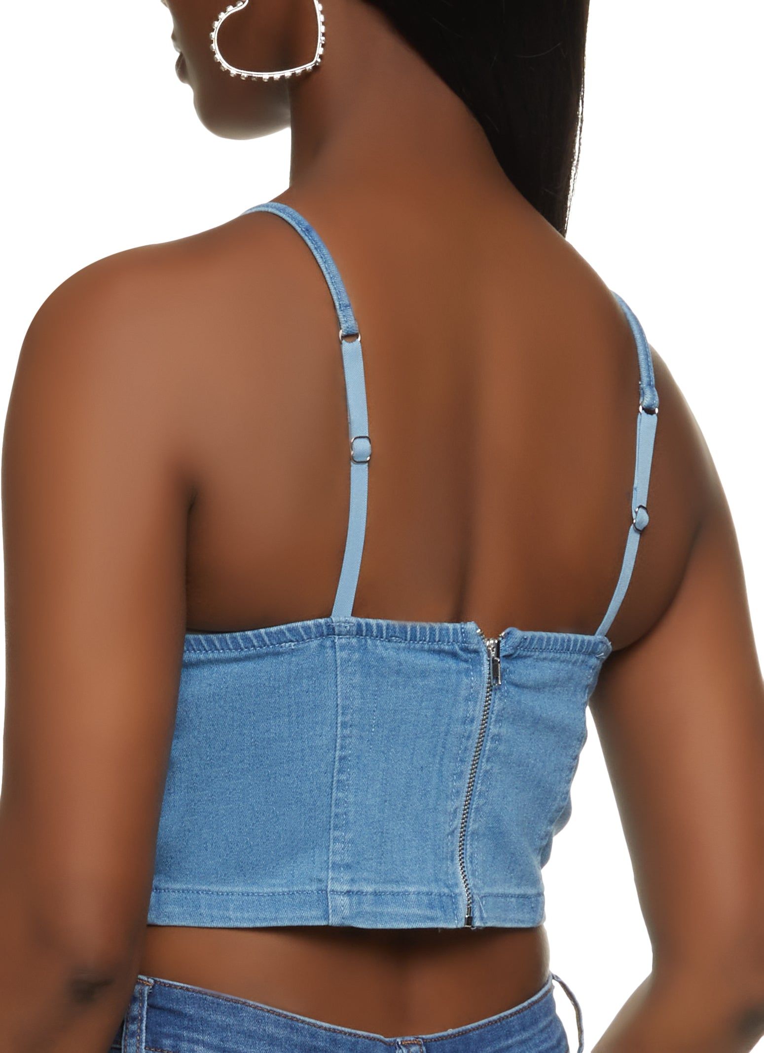 Rhinestone Trim Denim Bustier Top sold by Rainbow product image thumbnail 2
