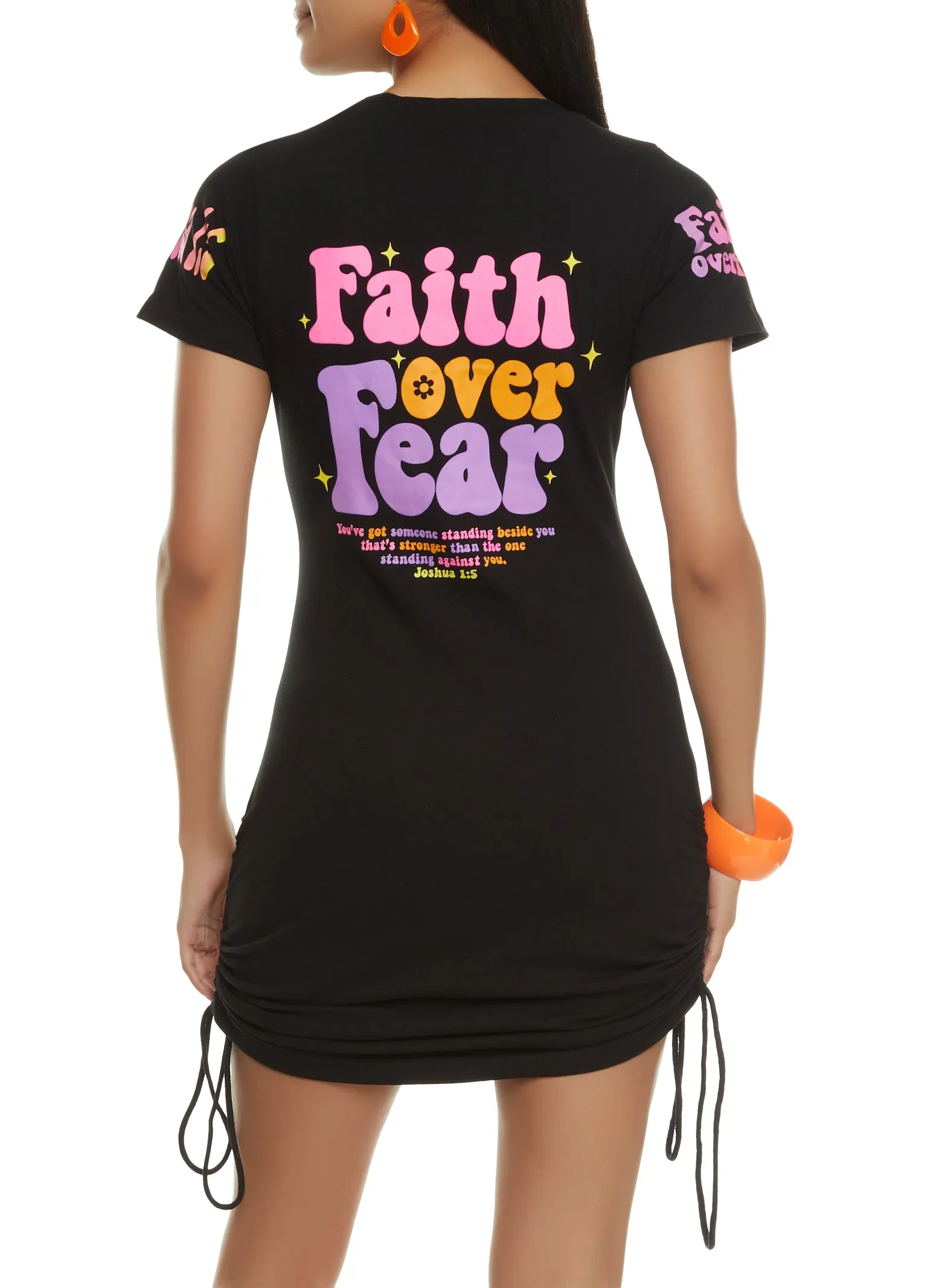Faith Over Fear T Shirt Mini Dress sold by Rainbow product image thumbnail 3