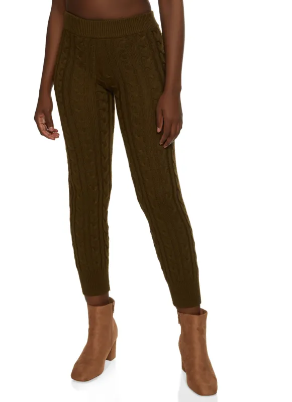 Cable Knit High Waist Leggings sold by Rainbow