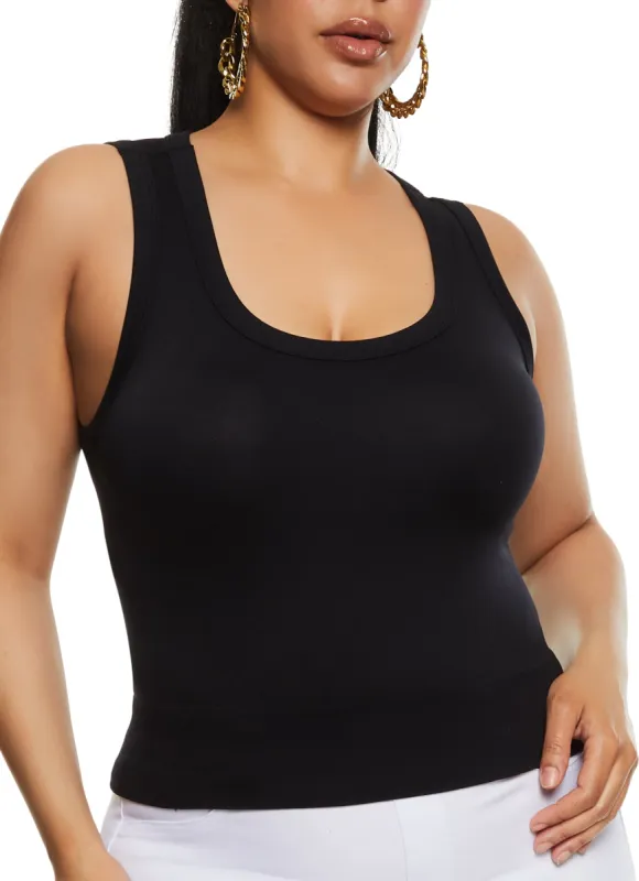 Plus Size Seamless Scoop Neck Tank Top sold by Rainbow