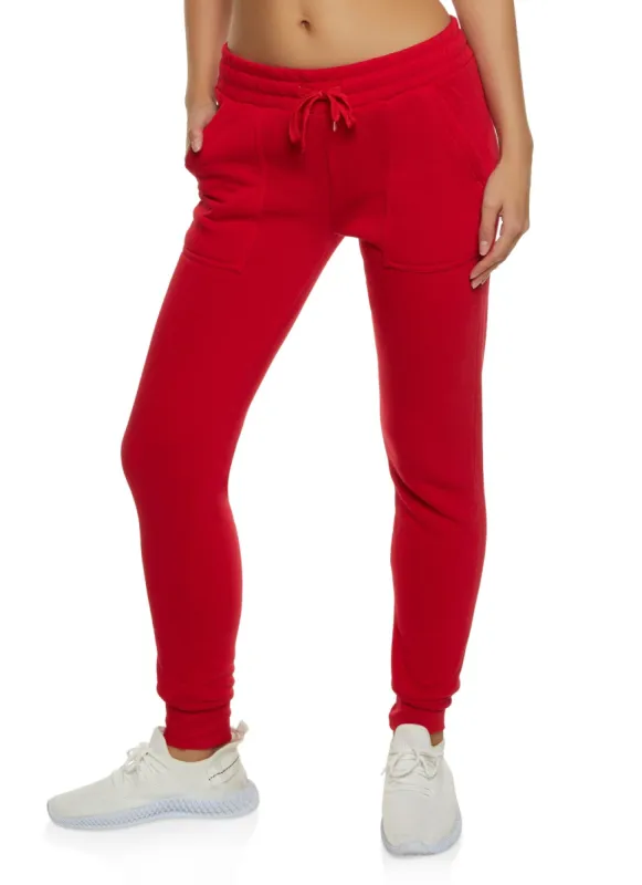 Solid Fleece Drawstring Joggers sold by Rainbow