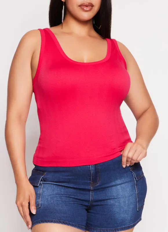 Plus Size Scoop Back Tank Top sold by Rainbow