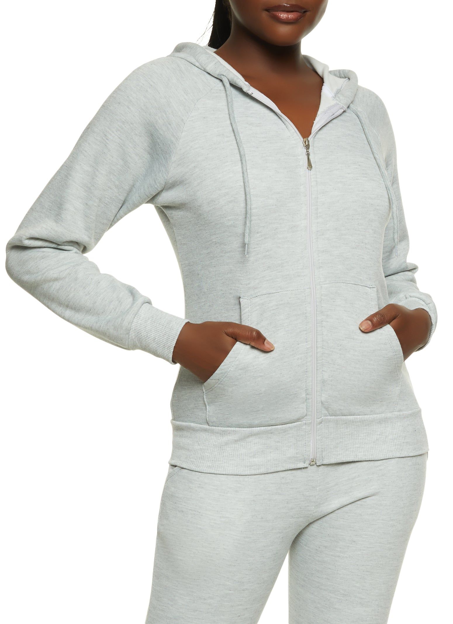 Basic Fleece Zip Front Hoodie sold by Rainbow