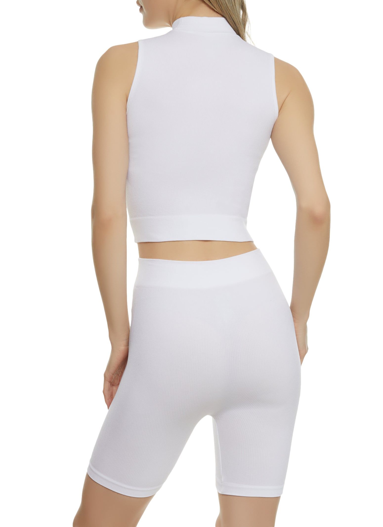 Rib Knit Mock Neck Tank Top and Biker Shorts sold by Rainbow product image thumbnail 2