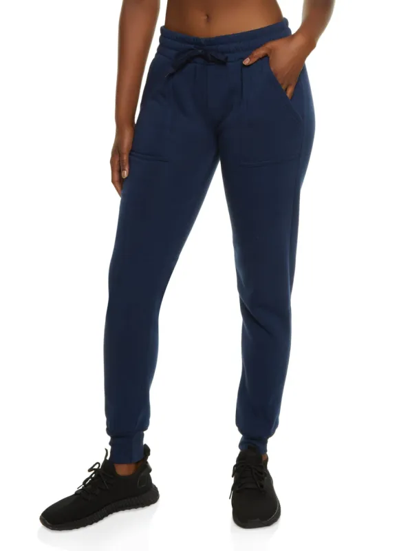 Solid Fleece Drawstring Joggers sold by Rainbow