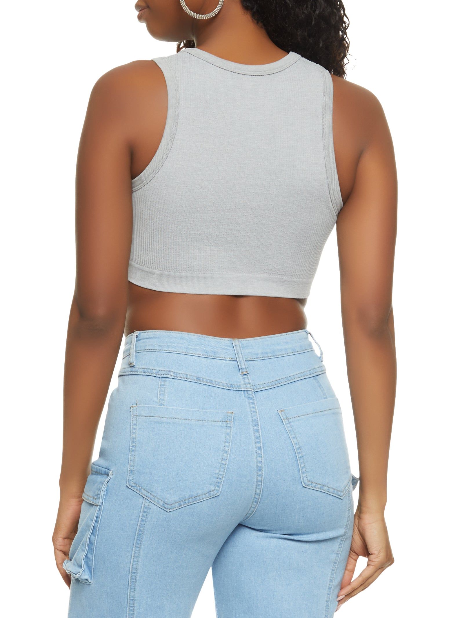 Ribbed High Neck Tank Top sold by Rainbow product image thumbnail 2