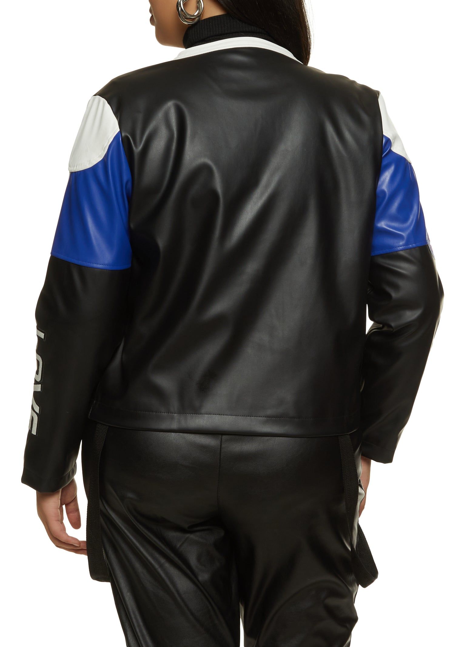 Plus Size Faux Leather Motor Babe Graphic Moto Jacket sold by Rainbow product image thumbnail 2