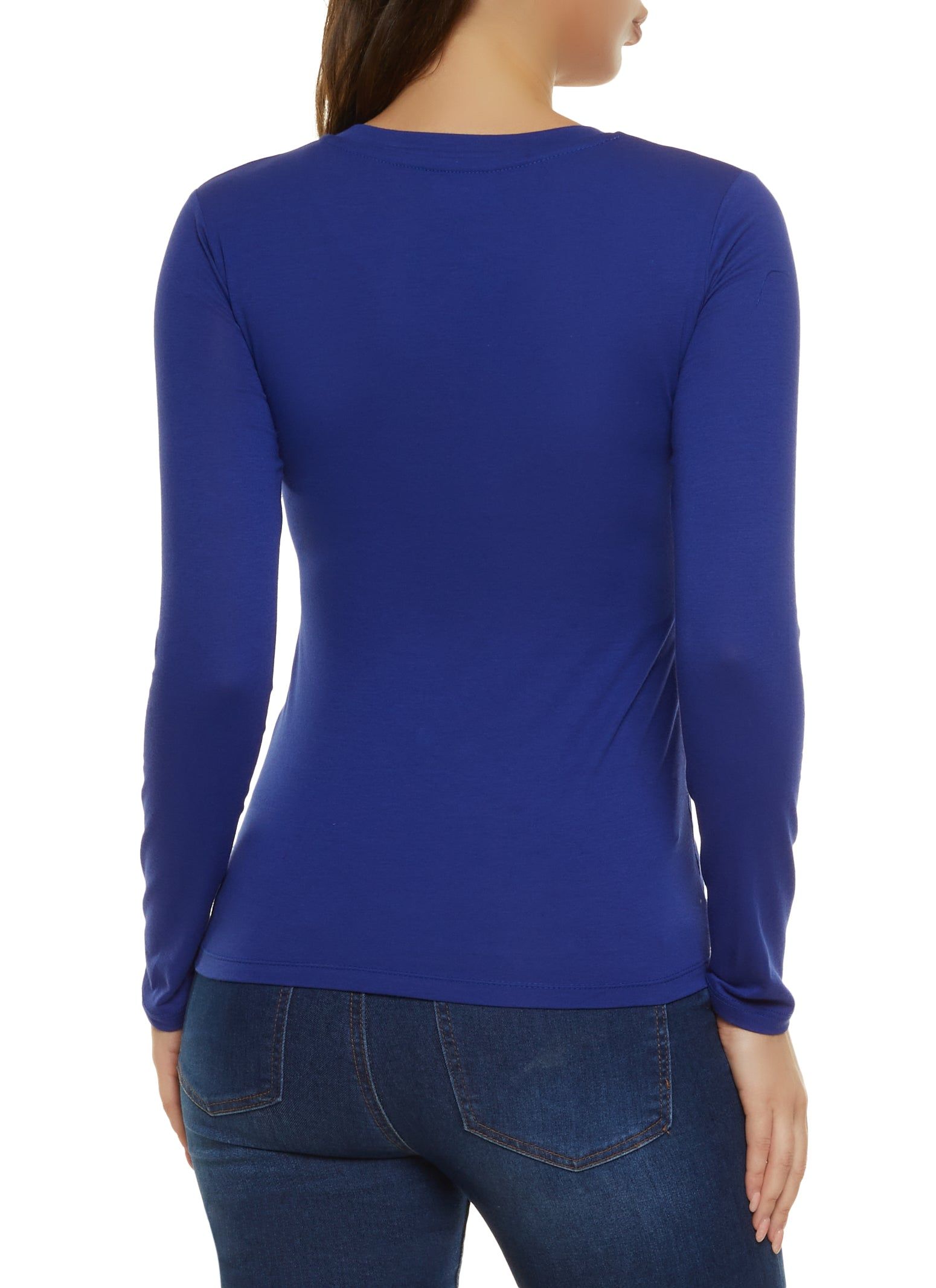 Basic Long Sleeve V Neck Top sold by Rainbow product image thumbnail 2