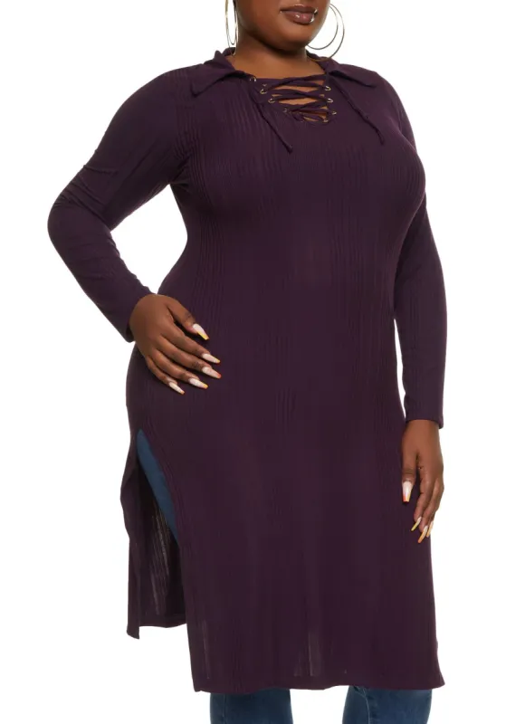 Plus Size Lace Up V Neck Maxi Top sold by Rainbow