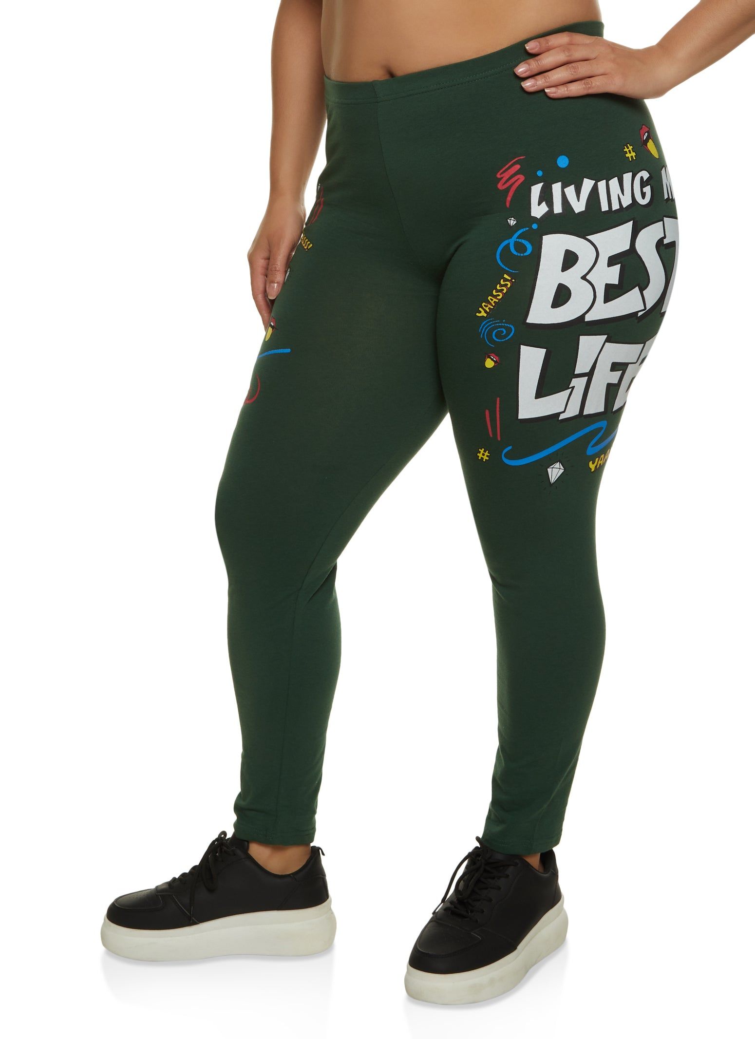 Plus Size Living My Best Life Leggings sold by Rainbow