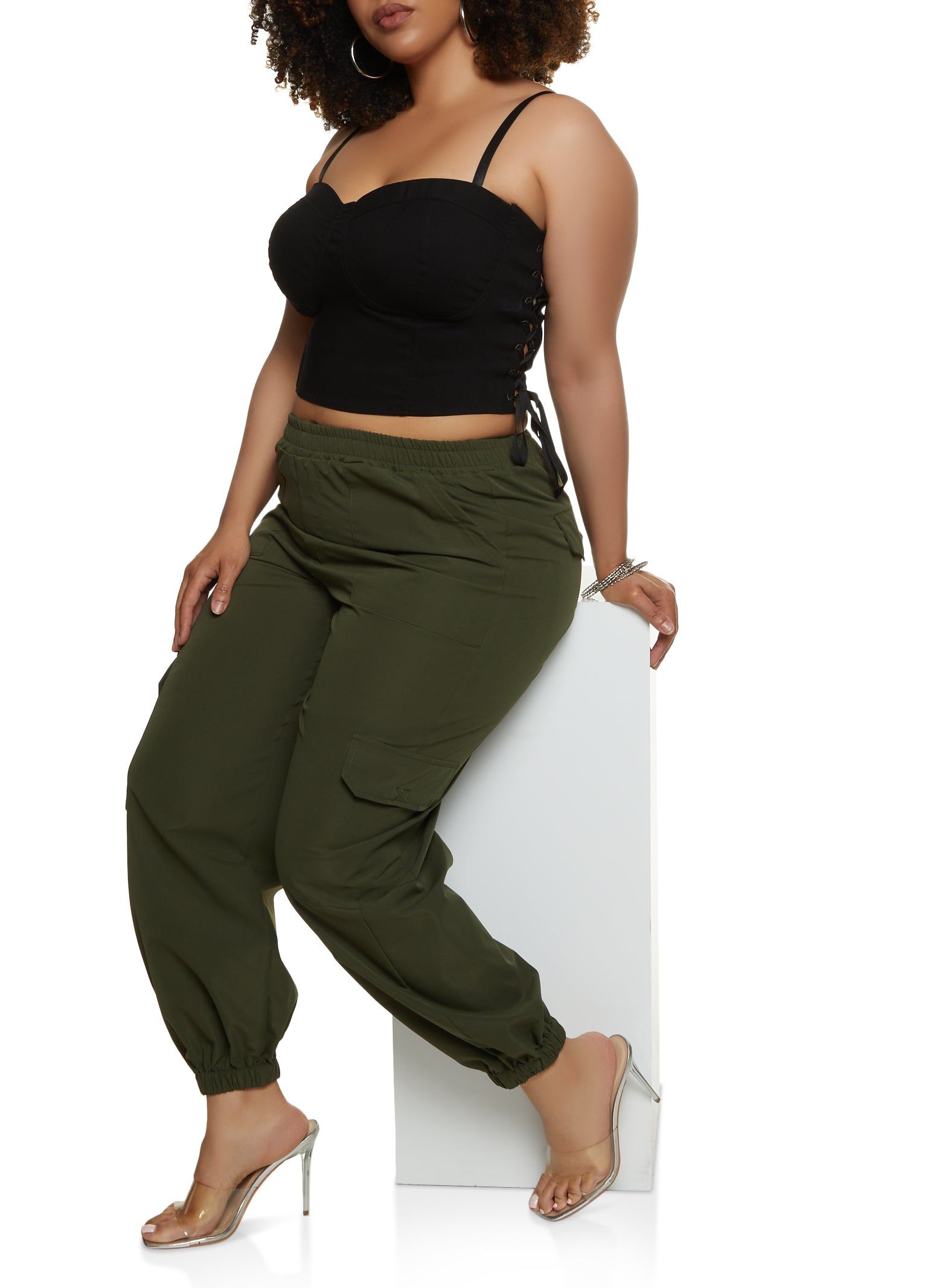 Plus Size Poplin Cargo Joggers sold by Rainbow product image thumbnail 2