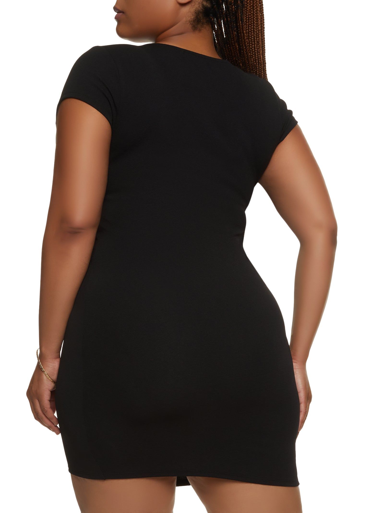 Plus Size Tie Front Mini Wrap Dress sold by Rainbow product image thumbnail 3