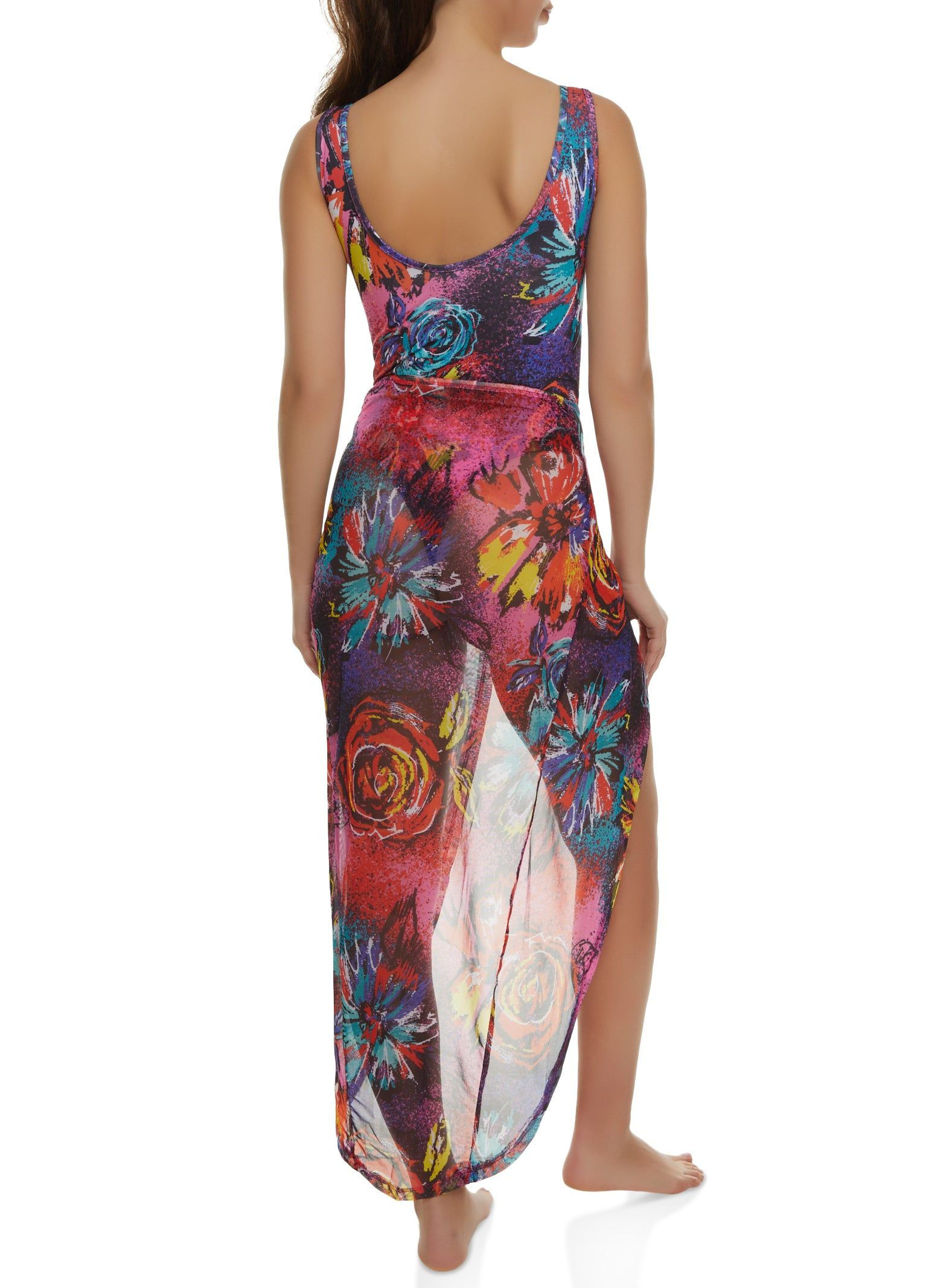 Cut Out One Piece Swimsuit and Sarong Set sold by Rainbow product image thumbnail 2