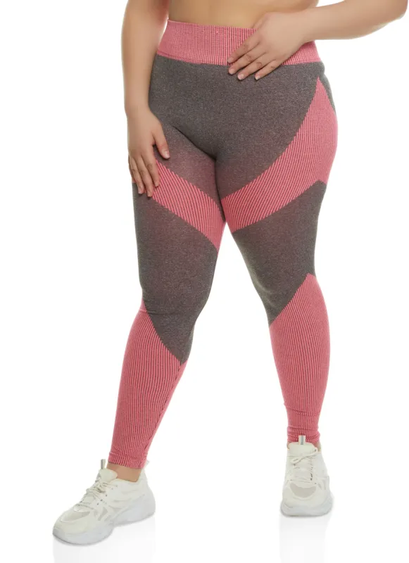 Plus Size Seamless Printed Active Leggings sold by Rainbow
