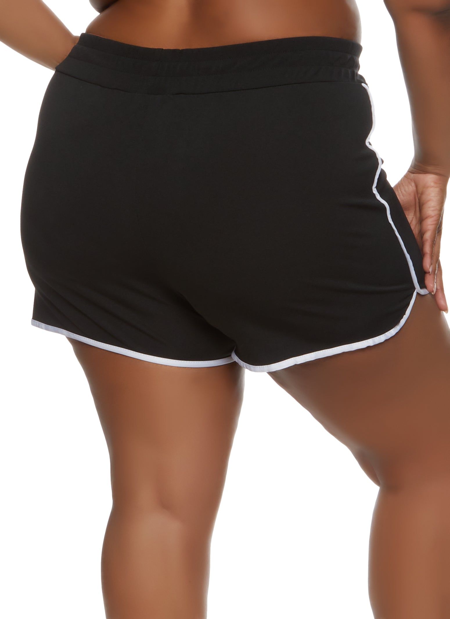 Plus Size High Waist Contrast Trim Dolphin Shorts sold by Rainbow product image thumbnail 2