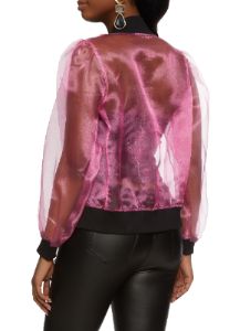 Sheer Organza Bomber Jacket sold by Rainbow