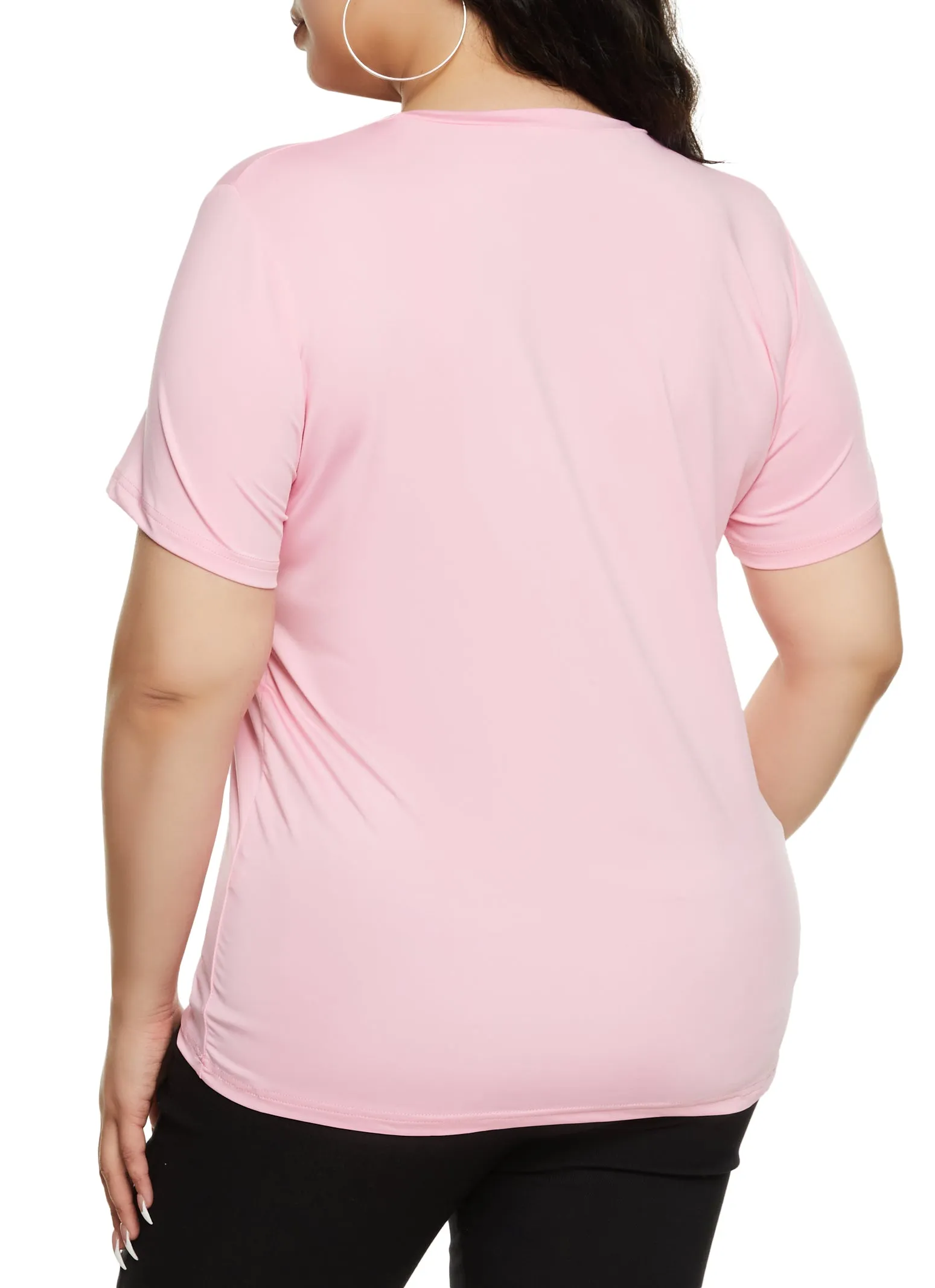 Plus Size Basic Soft Knit Short Sleeve Top sold by Rainbow product image thumbnail 3