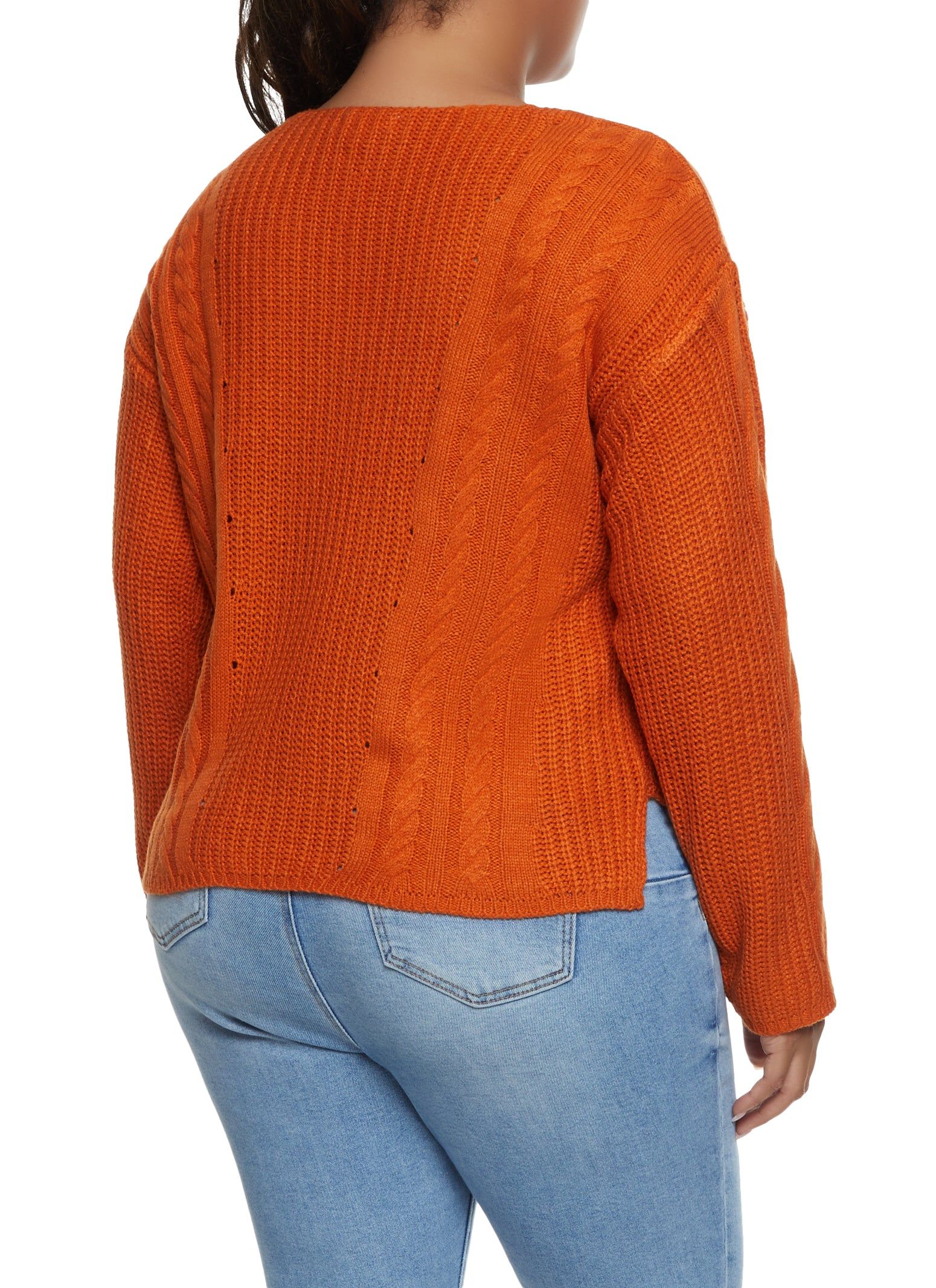 Plus Size Cable Knit Pointelle Sweater sold by Rainbow product image thumbnail 2