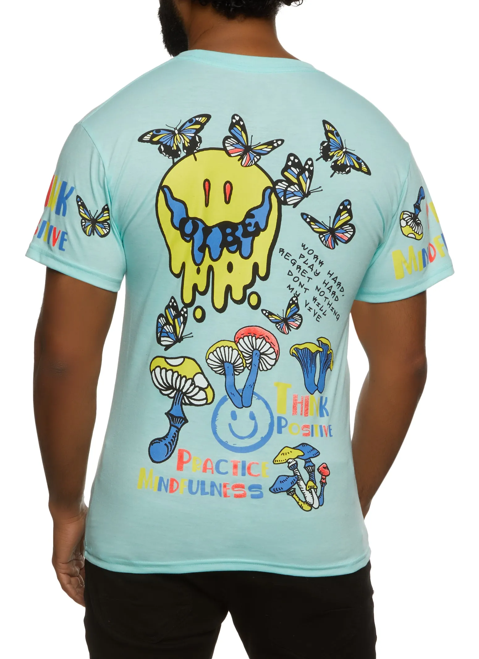 Mens Smiley Drip Mushroom Graphic Tee sold by Rainbow product image thumbnail 2