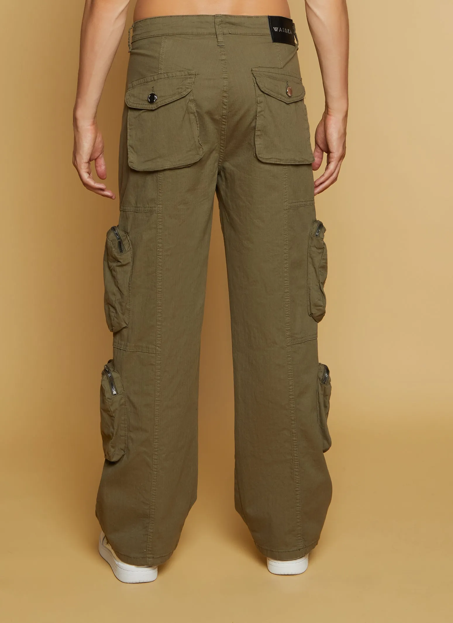 Mens Zipper Detail Straight Leg Cargo Pants sold by Rainbow product image thumbnail 3