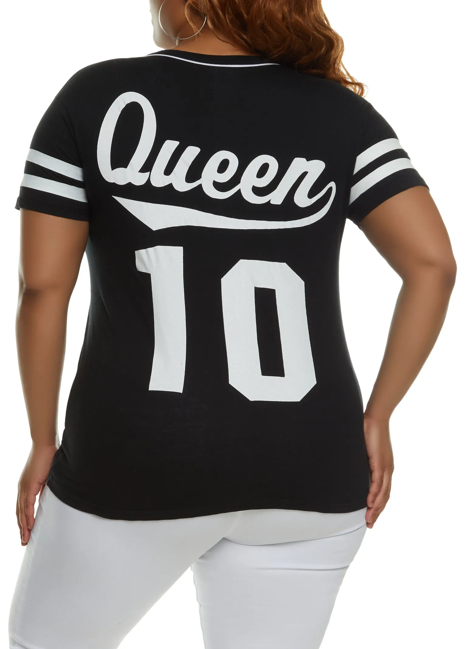Plus Size Queen 10 Baseball Jersey sold by Rainbow product image thumbnail 2