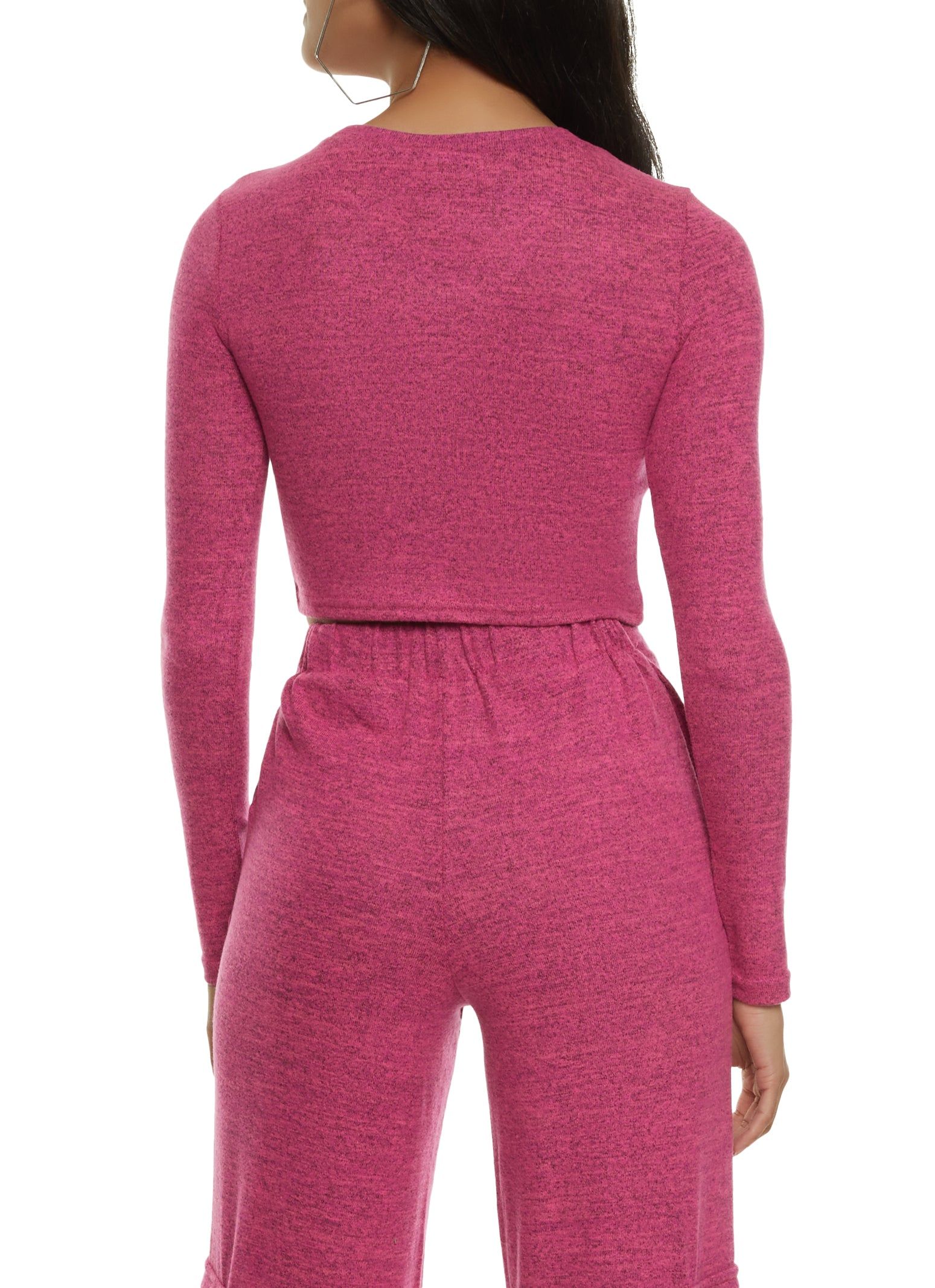 Brushed Knit Long Sleeve Crop Top sold by Rainbow product image thumbnail 3