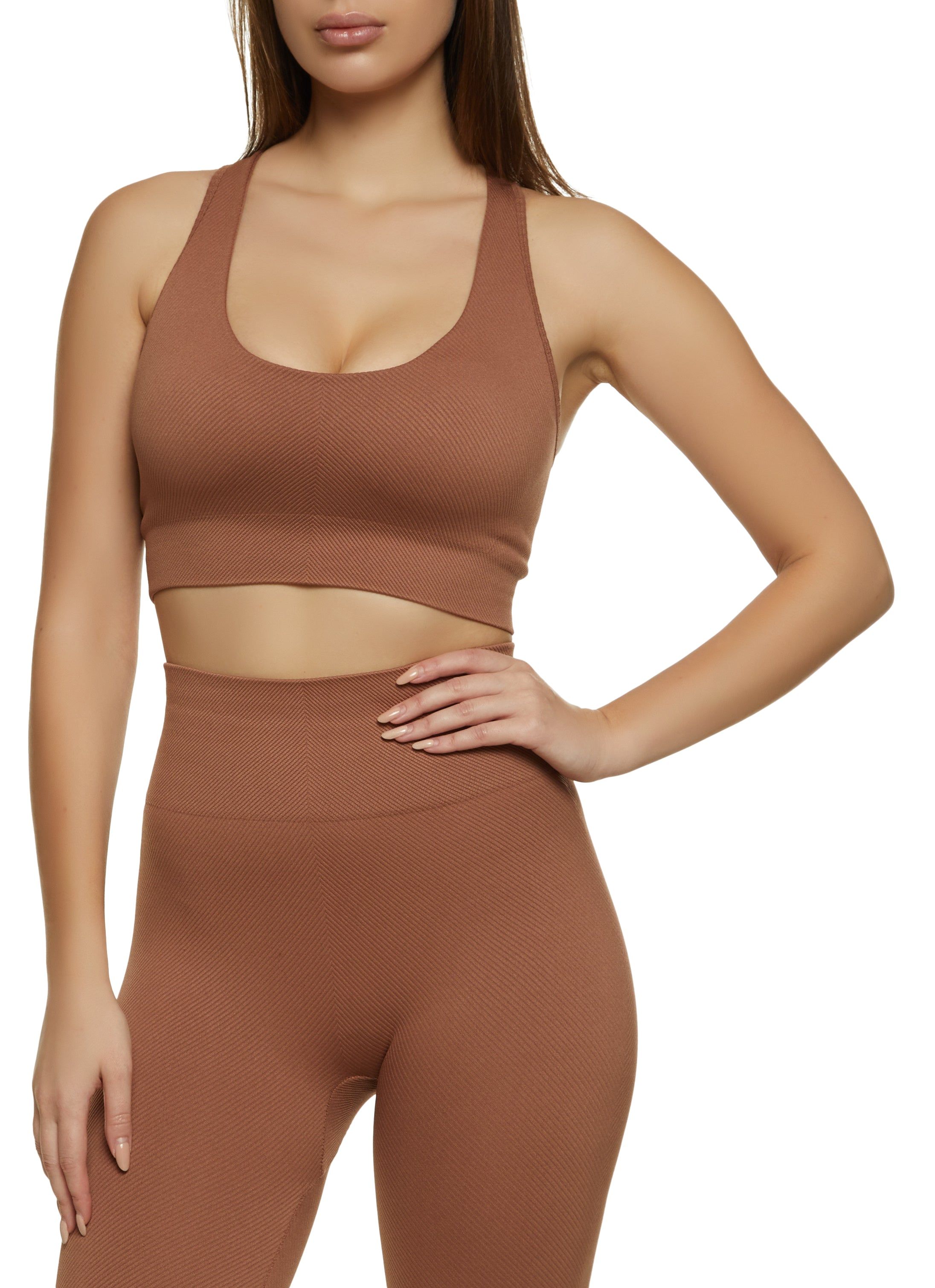 Seamless Ribbed Cut Out Back Tank Top sold by Rainbow