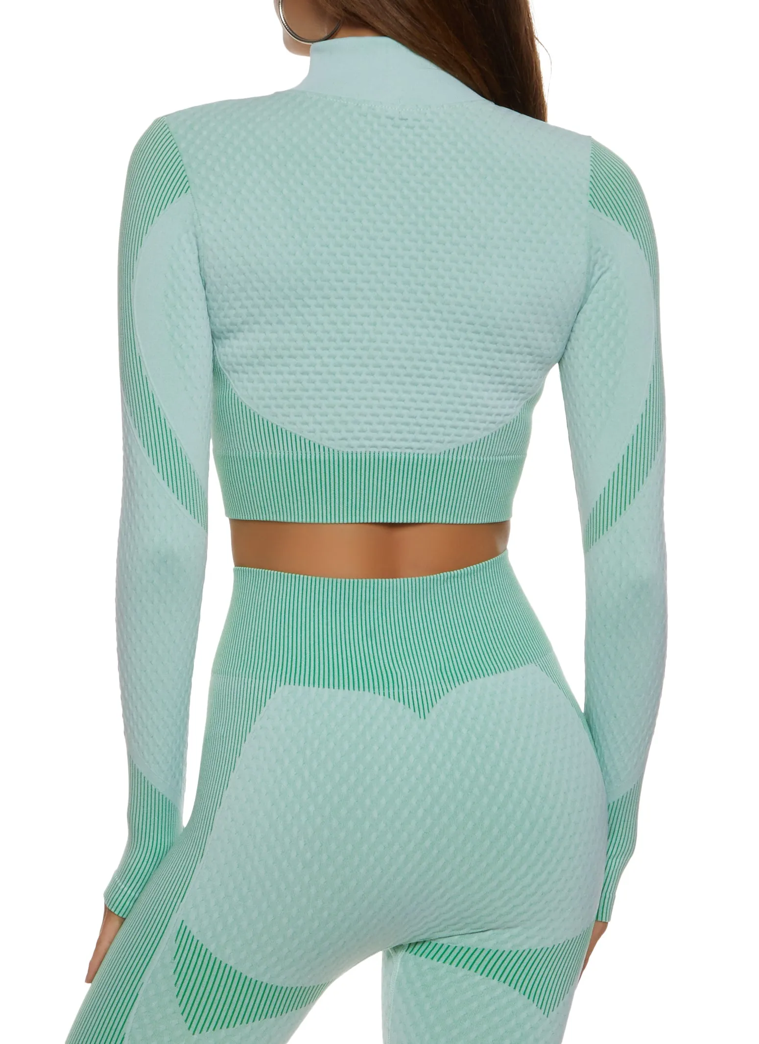 Daisy Seamless Textured Knit Zip Front Track Jacket sold by Rainbow product image thumbnail 3