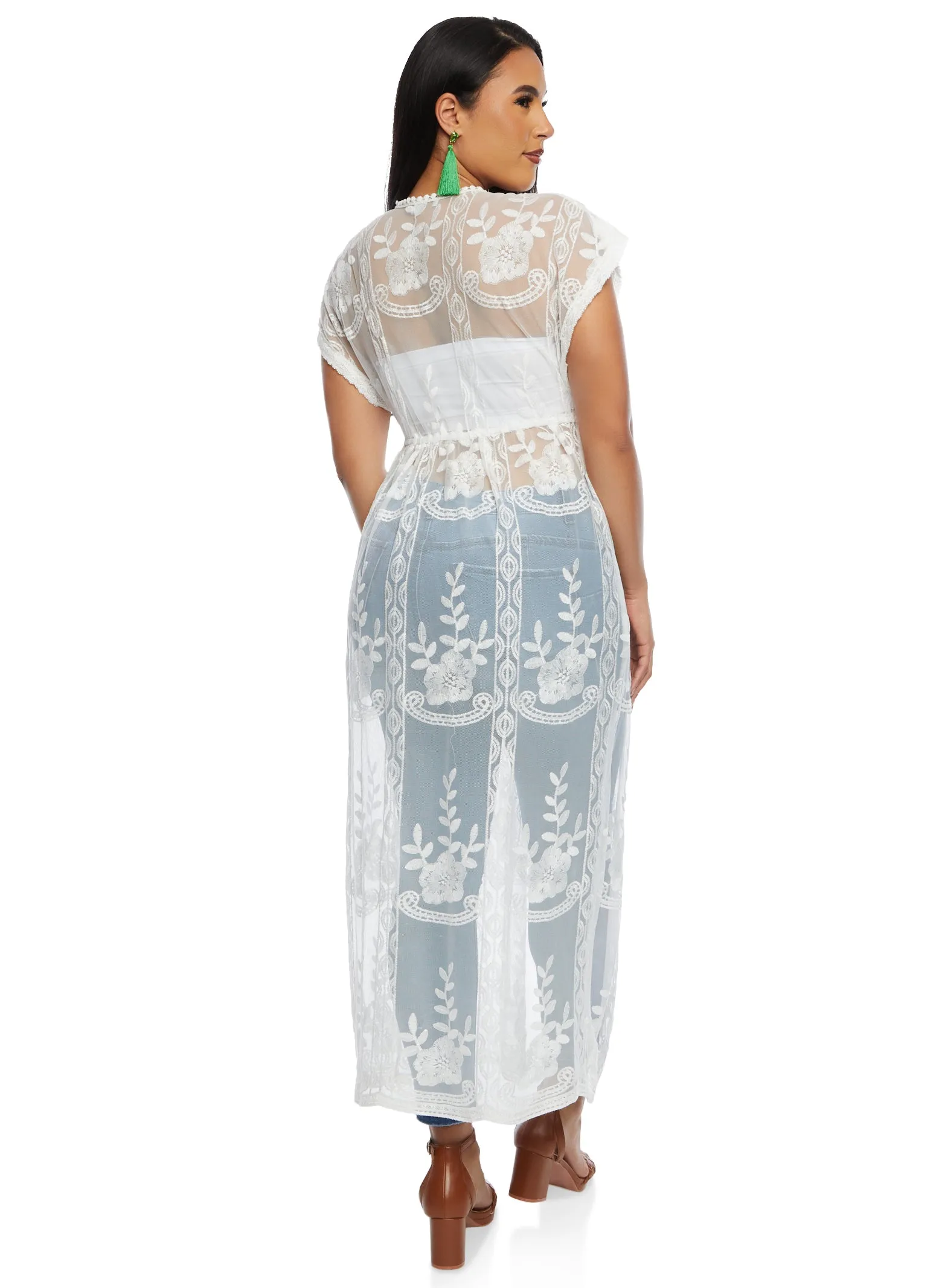 Haute Monde Floral Lace Tie Front Kimono sold by Rainbow product image thumbnail 3