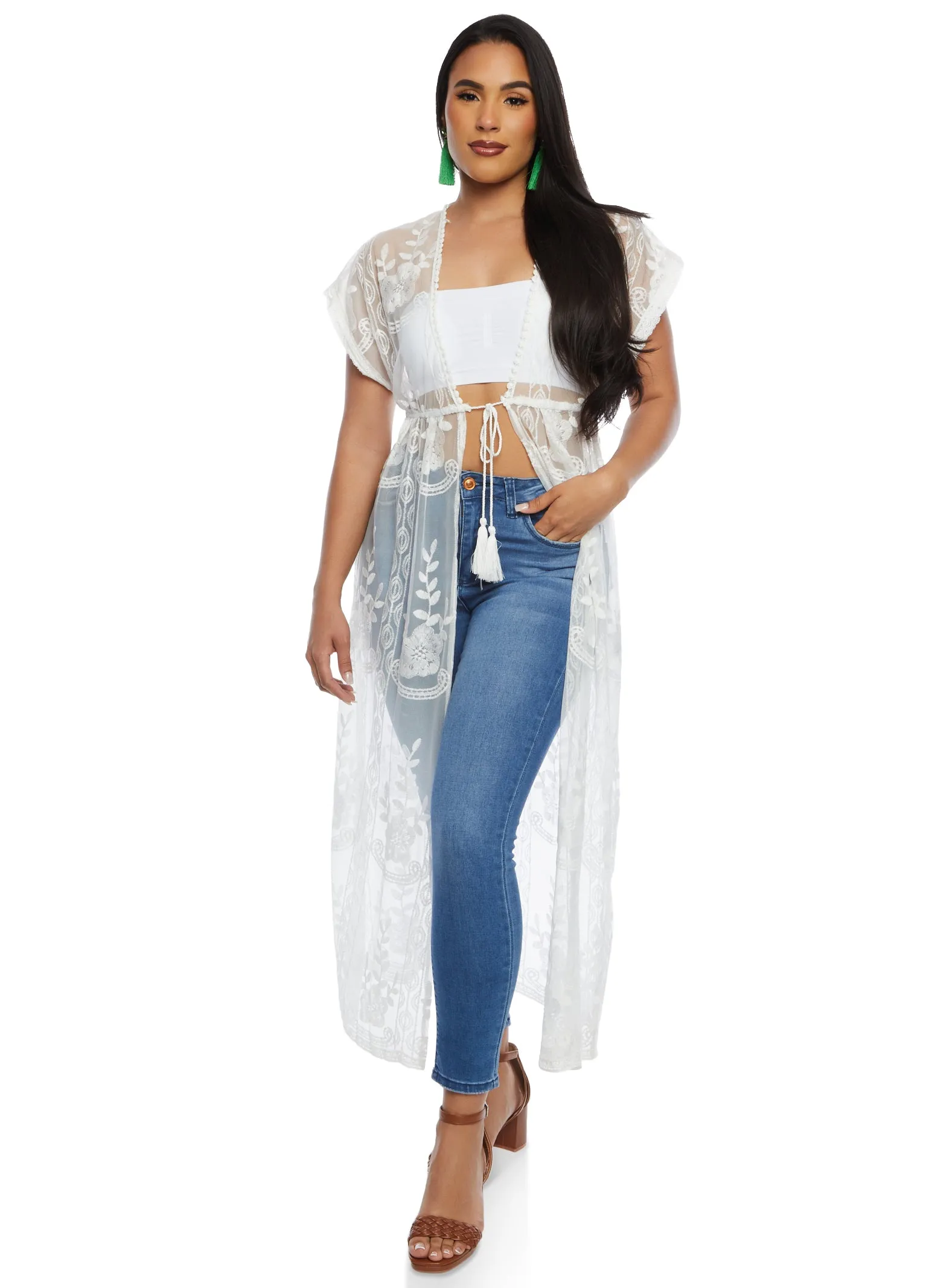 Haute Monde Floral Lace Tie Front Kimono sold by Rainbow product image thumbnail 2