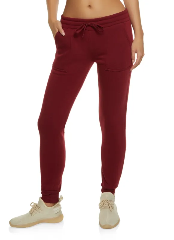 Solid Fleece Drawstring Joggers sold by Rainbow