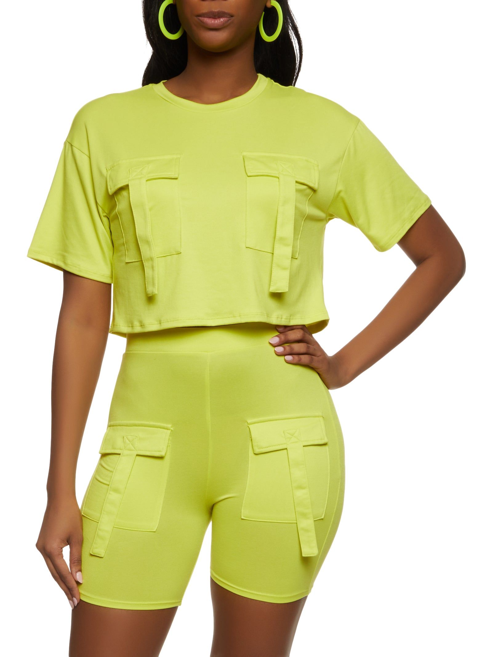 Cargo Pocket Detail Cropped T Shirt sold by Rainbow product image thumbnail 2