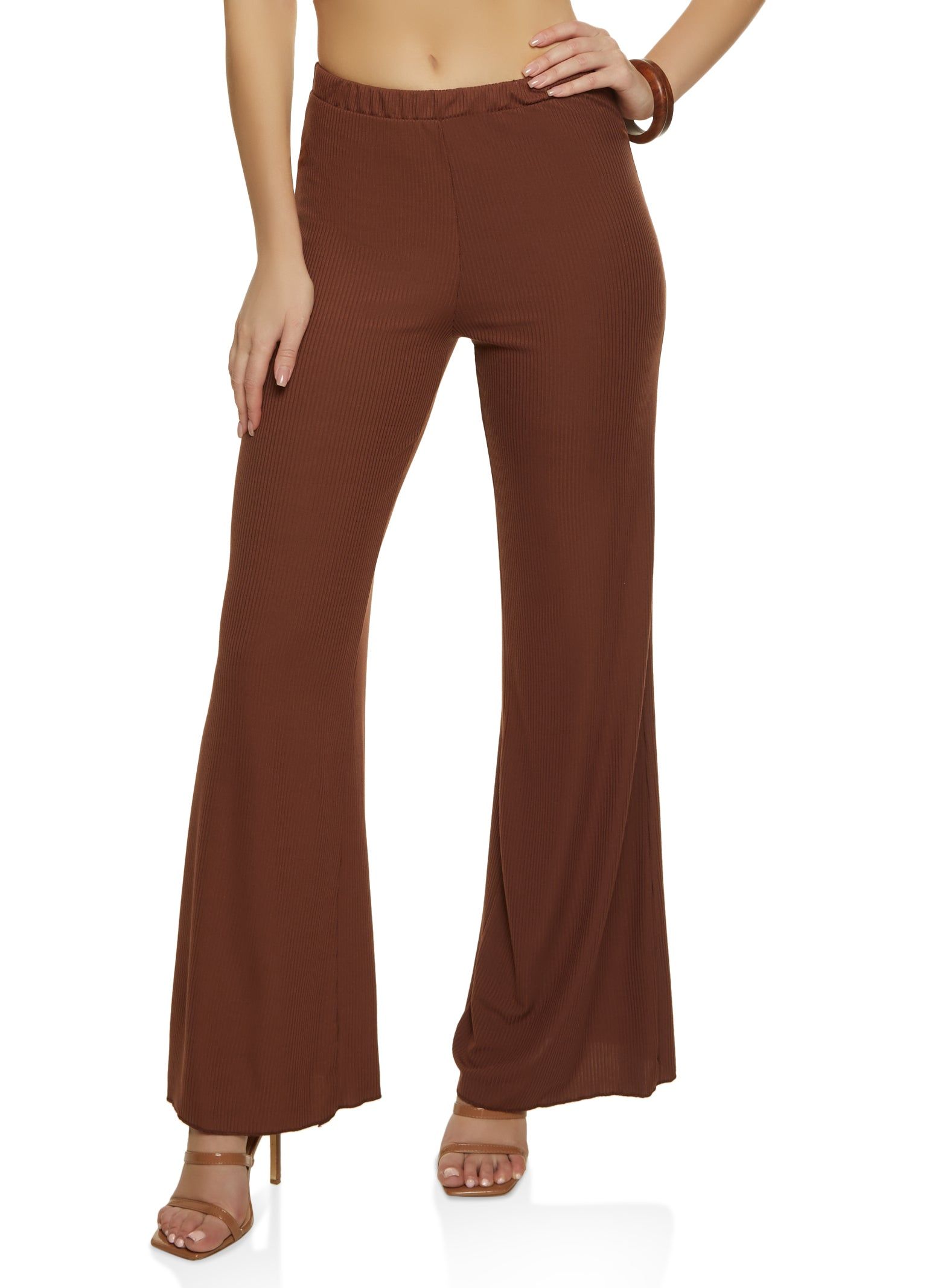Solid Ribbed Flare Pants sold by Rainbow product image thumbnail 2