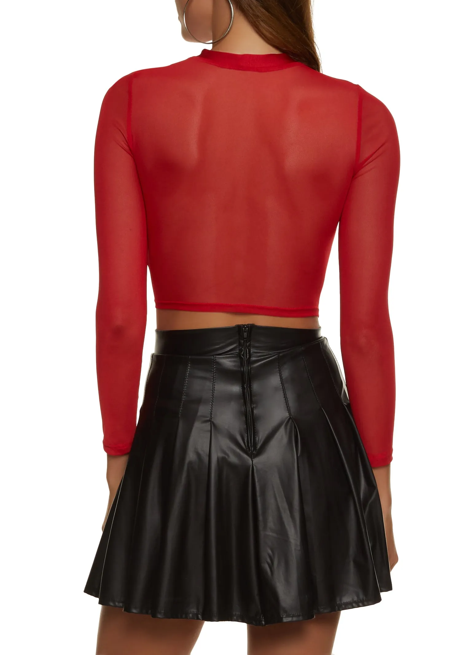 Rhinestone Detail Mesh Back Crop Top sold by Rainbow product image thumbnail 2