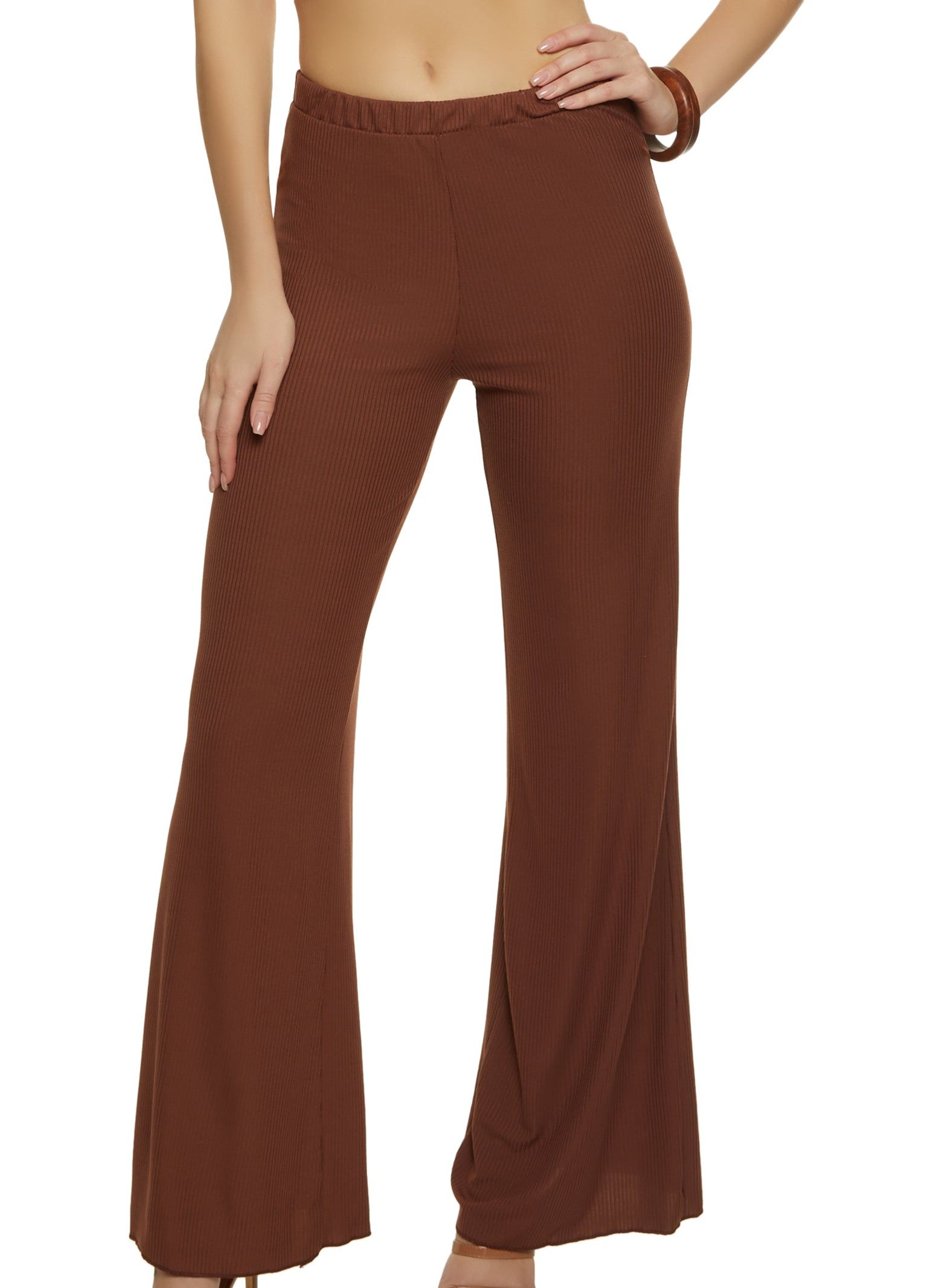 Solid Ribbed Flare Pants sold by Rainbow