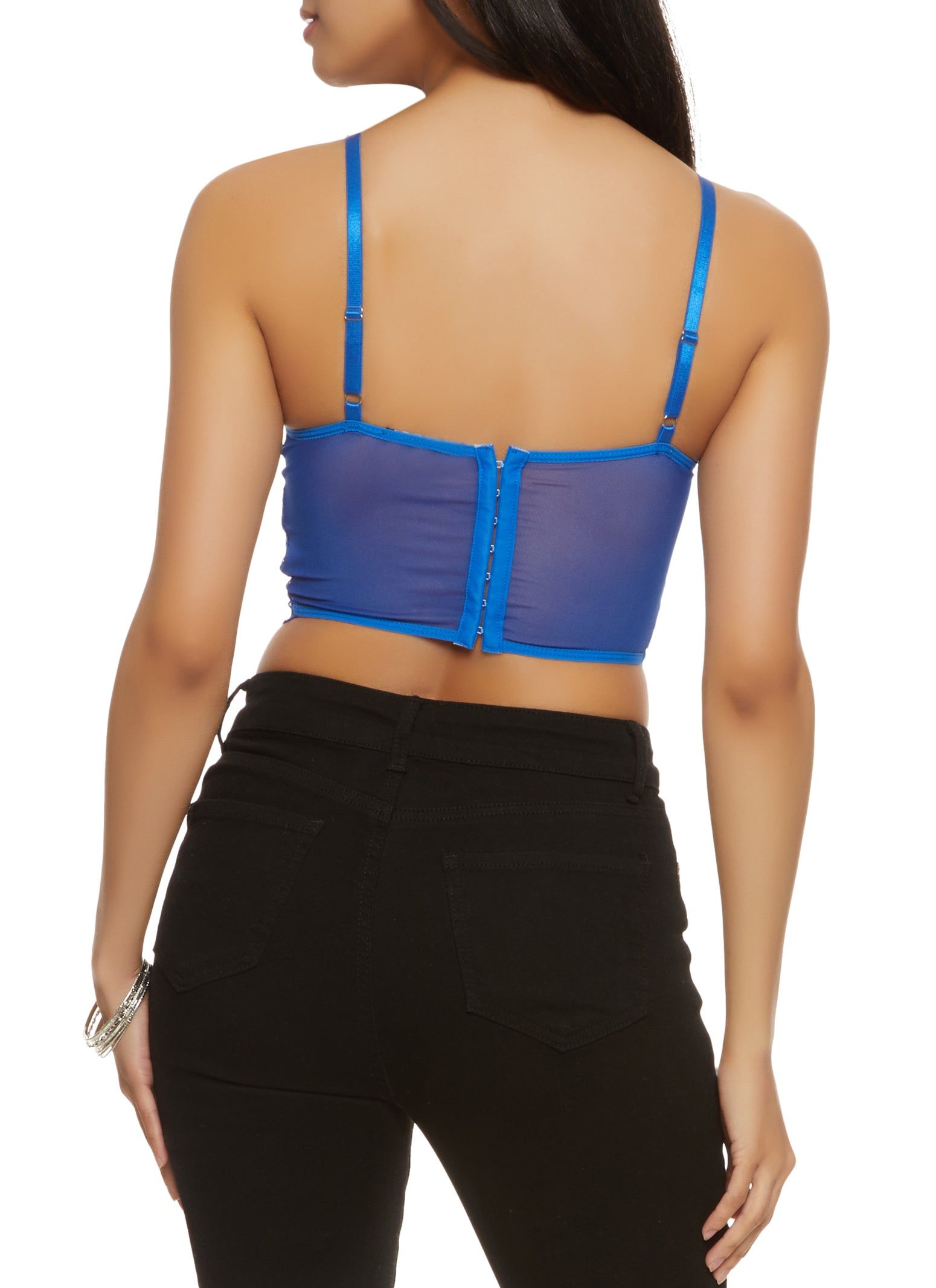 Rose Embroidered Corset Crop Top sold by Rainbow product image thumbnail 2