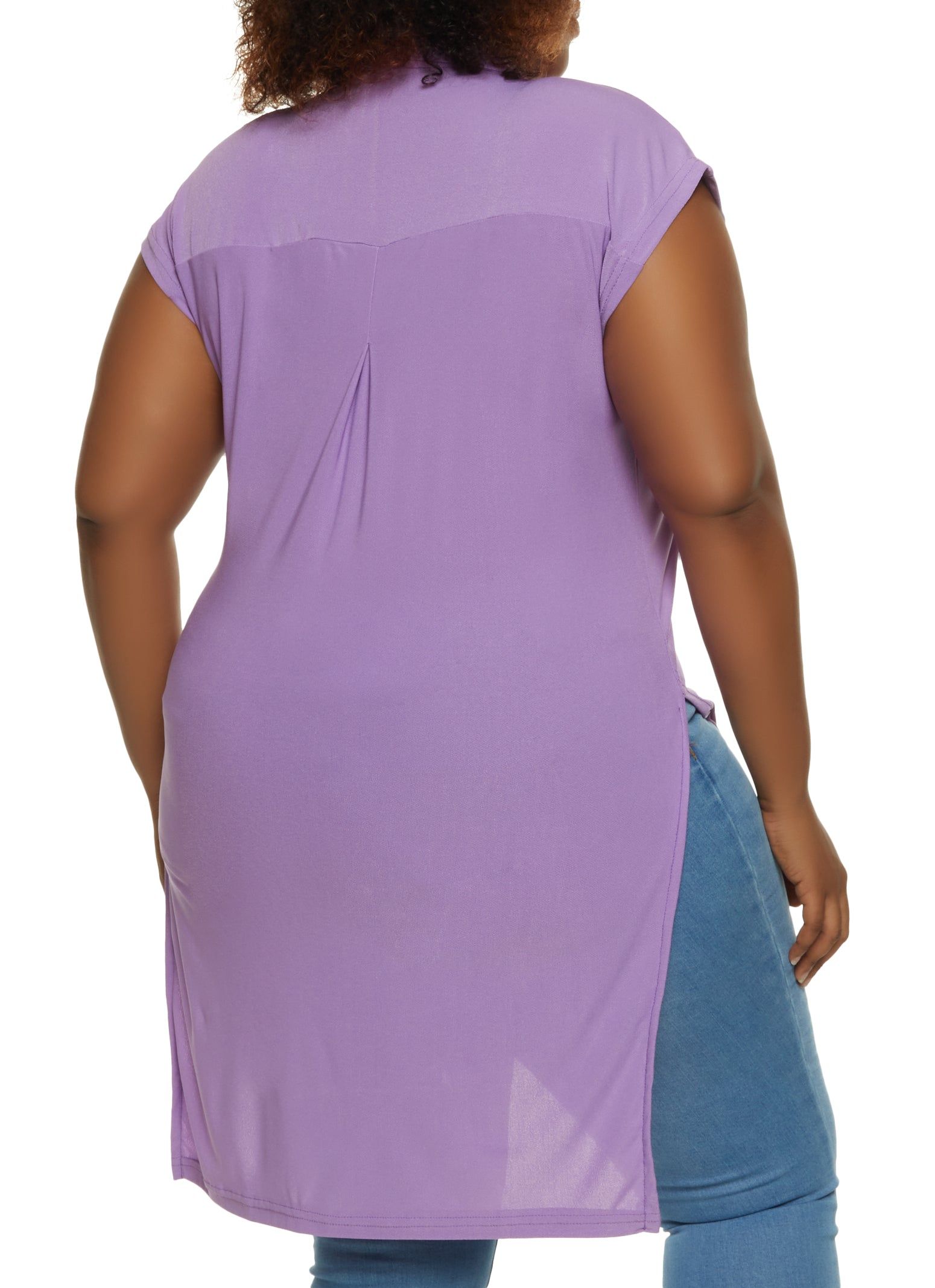 Plus Size Crepe Knit High Low Shirt sold by Rainbow product image thumbnail 2