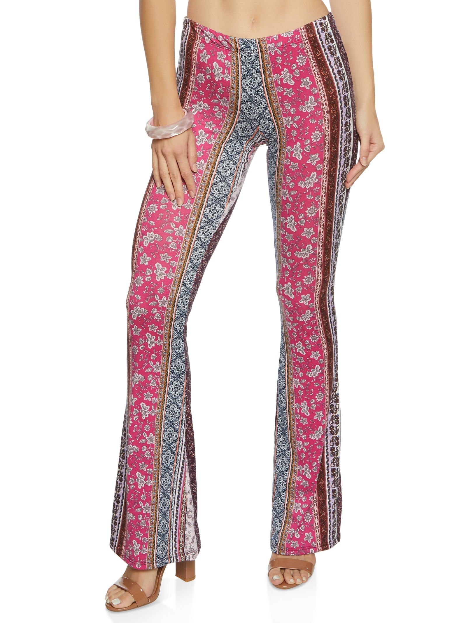 Paisley Border Print Flare Pants sold by Rainbow