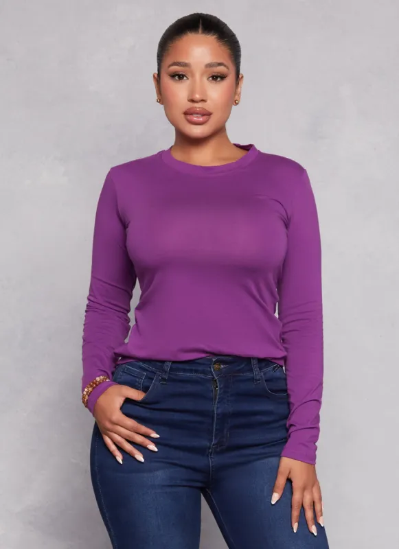 Basic Long Sleeve Crew Neck Tee sold by Rainbow