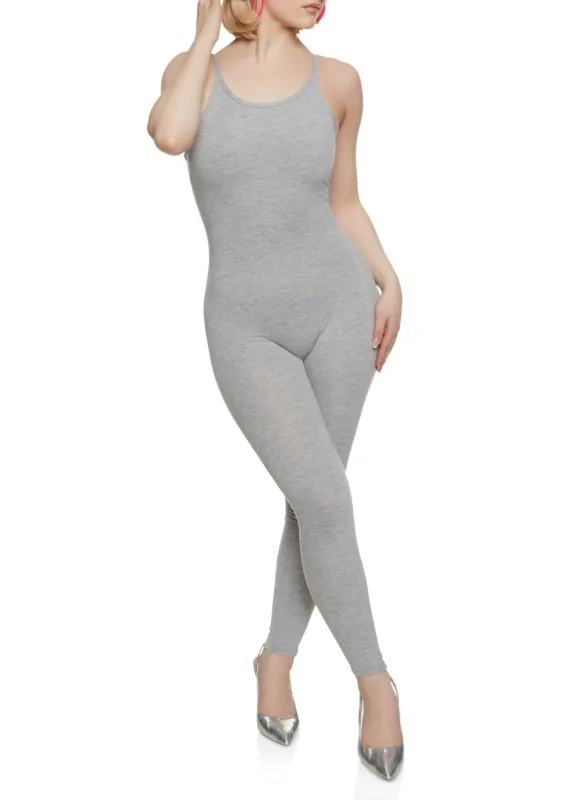 Solid Scoop Neck Cami Catsuit sold by Rainbow