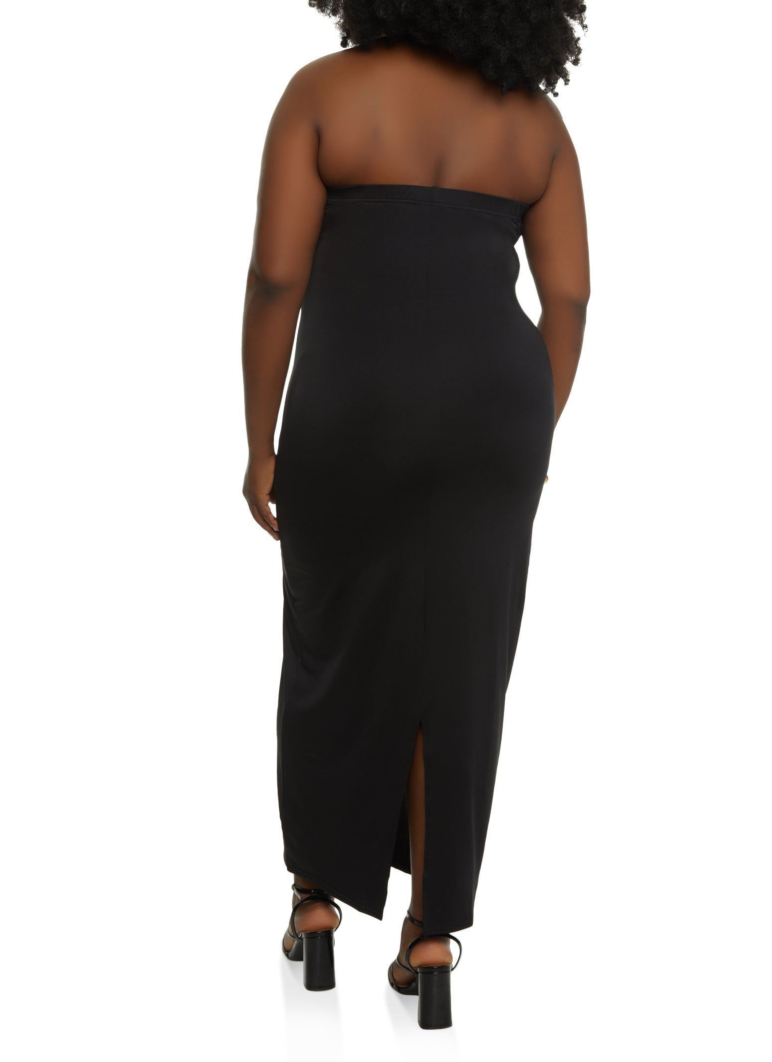 Plus Size Solid Back Slit Maxi Tube Dress sold by Rainbow product image thumbnail 3